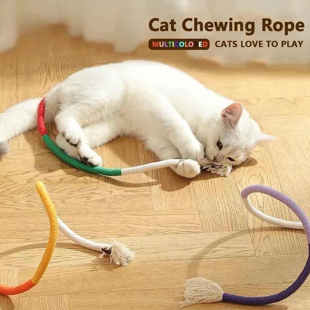 Catnip Rope Plush Cat Chew Toy – Teeth Cleaning Interactive Kitten Teething Play - image 4