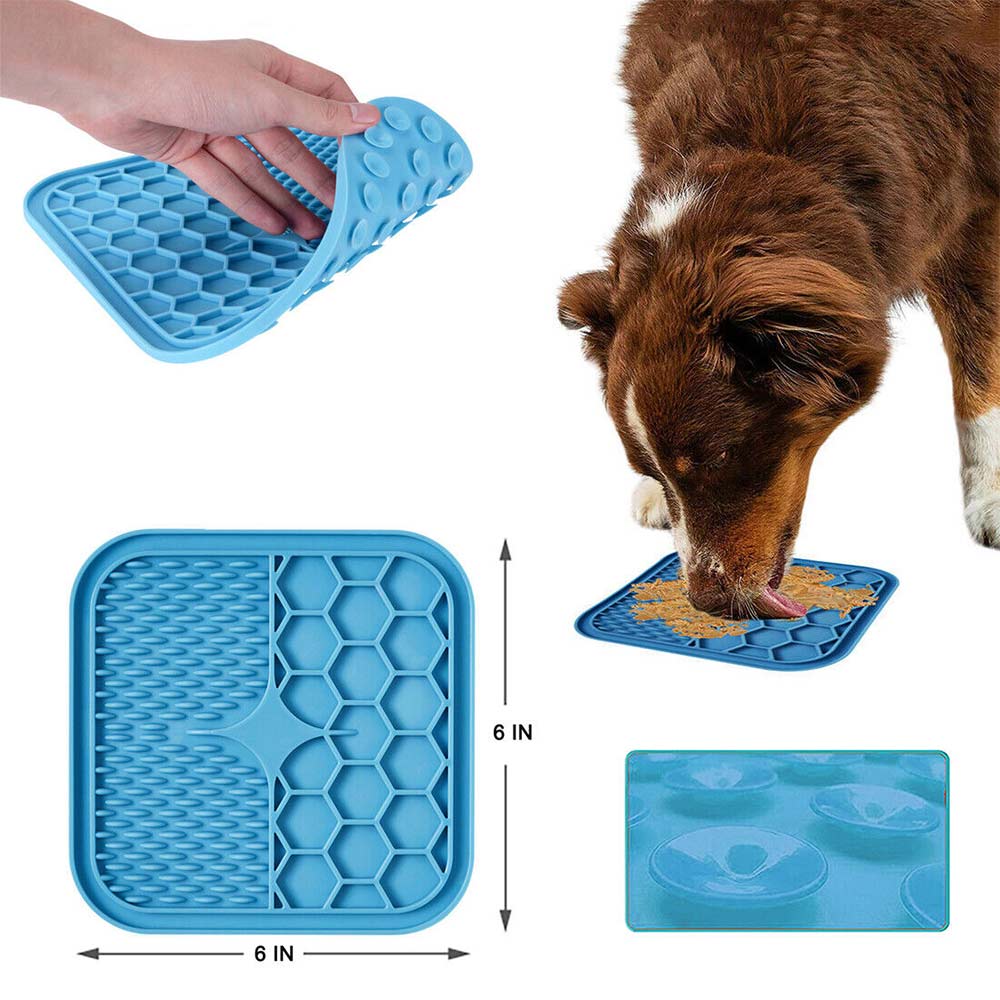 Silicone Silicone Pet Lick Mat Cat Puppy Dog Slow Feeder Lick Pad Bath Grooming Help - image 6