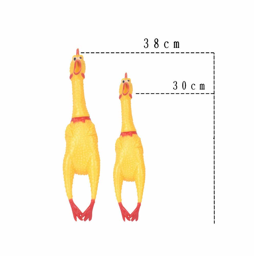 Squeaker Funny Screaming Chicken Toy Squeeze Rubber Chew Dog Bite Shrilling Pet - image 5