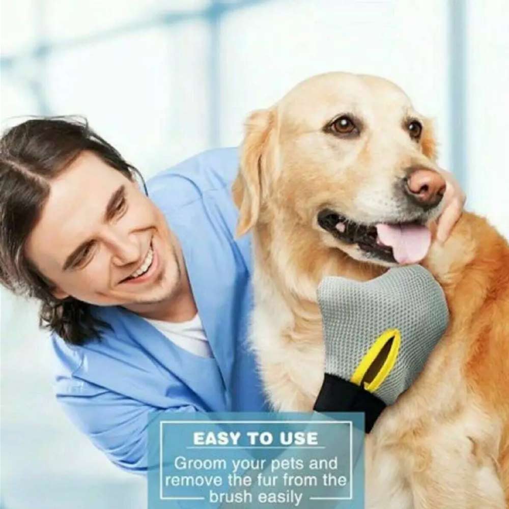 Breathable Heavy Duty Pet Grooming Glove Hair Removal Cat Dog Mitts Gentle - image 2