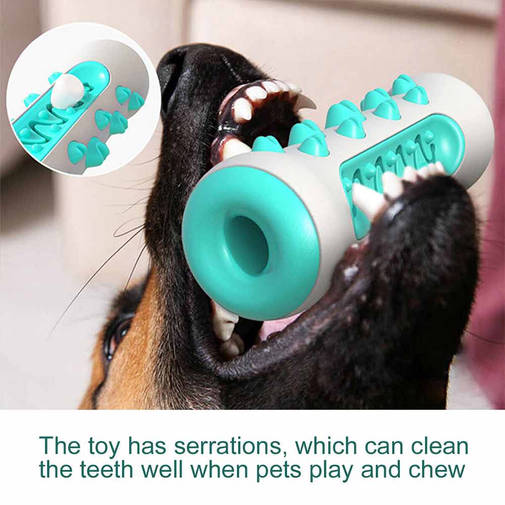 Teeth Cleaning Dog Chew Toy Tough Dog Puppy Toothbrush Rubber Chewers Toy Bone - image 2
