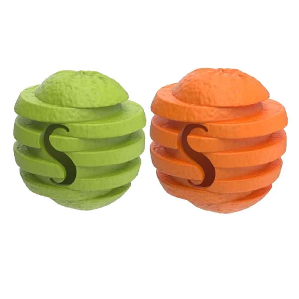 Durable Dog Chew Toy – Treat Dispenser & Interactive Pet Toy, Orange, 10cm - image 2