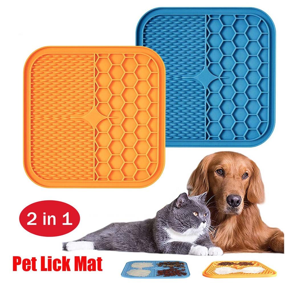 Silicone Silicone Pet Lick Mat Cat Puppy Dog Slow Feeder Lick Pad Bath Grooming Help - image 2