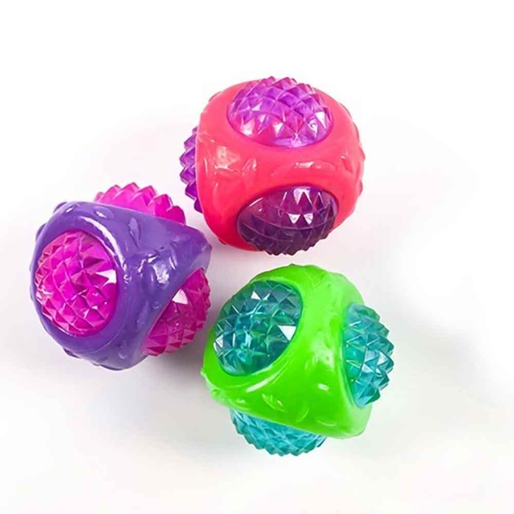 3-Piece Catch & Flash Squeaky Dog Ball – Flashing Toy Lights Up in Dark, Tough Balls - image 3
