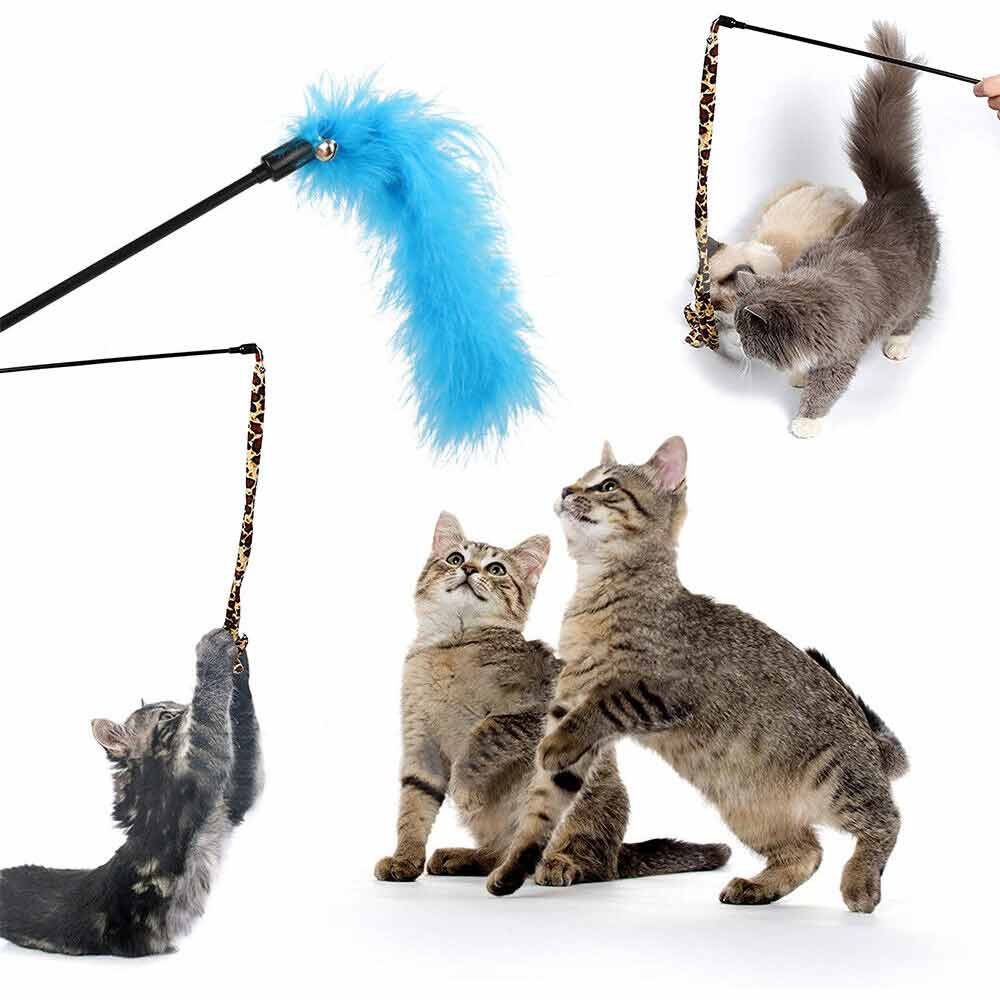28X Bulk Buy Cat Kitten Toys Rod Fur Mice Bells Balls Catnip Lovely Pet Toy - image 2
