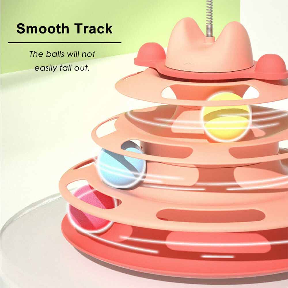 3 Level Cat Toy Kitten Rotating Feather Teaser Tower Interactive Funny Toys - image 6
