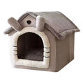Small Pet Cat Kitten Dog Beds Igloo Fleece Bed Pyramid Cozy Washable Warm House Cave - image 1