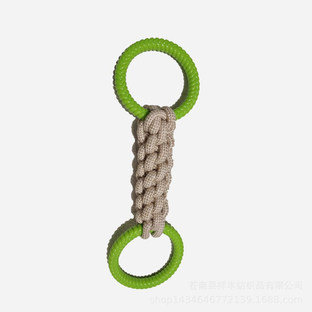 Heavy-Duty Dog Tug Toy – Cotton Rope with Rubber Ring for Large Breeds - image 5