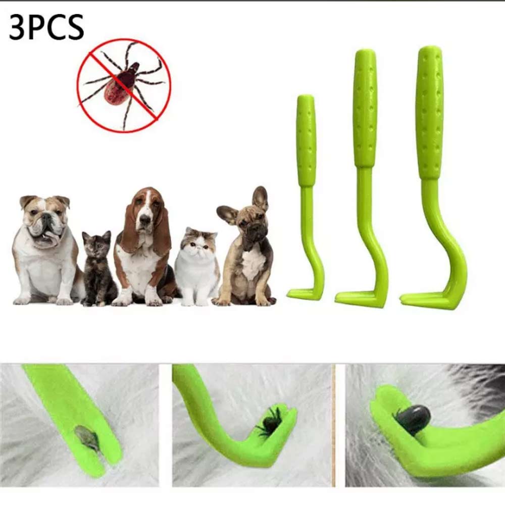 3-Piece Set Tick Remover for Dog Cat Pet Kit Tick Hook Picker Flea Removal Tool - image 2