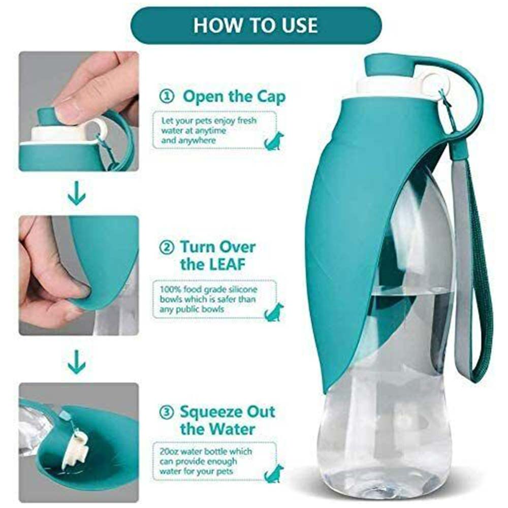 580mL Puppy Dog Cat Pet Water Bottle Cup Drinking Outdoor Travel Portable Feeder - image 4