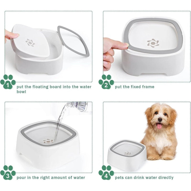 Non Spill Dog Water Bowl,1.5L Splash Proof Pet Water Bowl,Anti Slip Car Dog Bowl - image 5