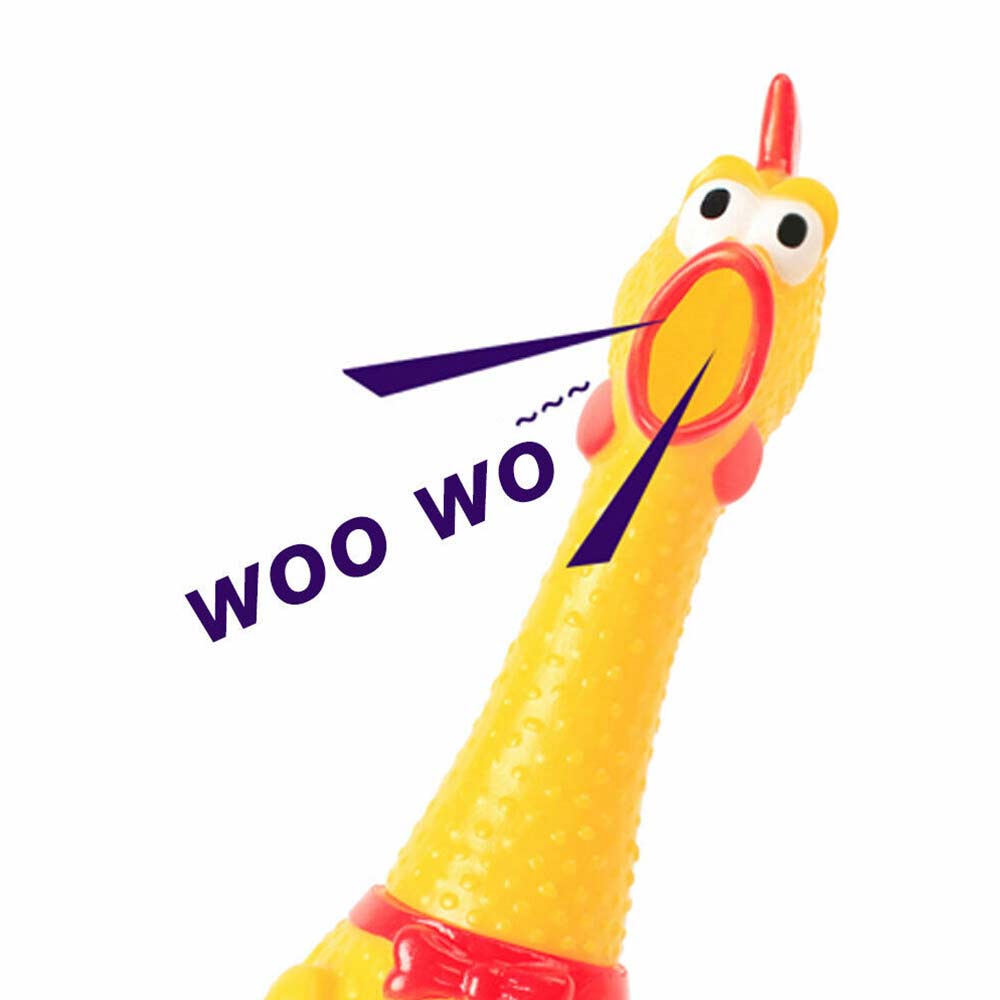 Squeaker Funny Screaming Chicken Toy Squeeze Rubber Chew Dog Bite Shrilling Pet - image 6