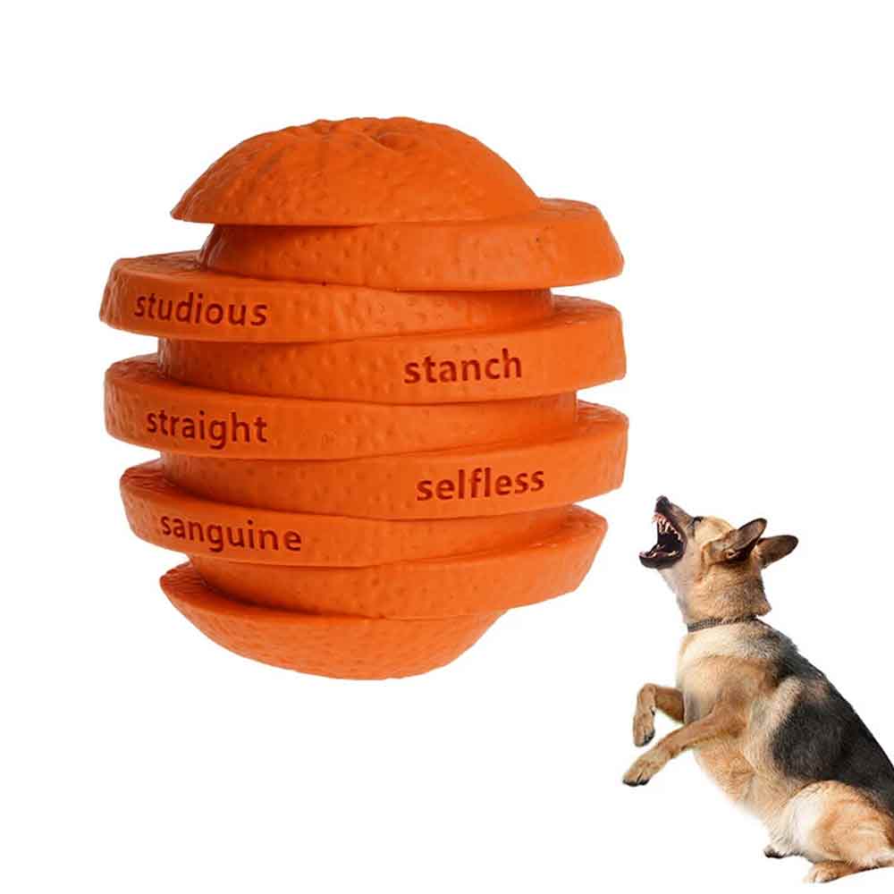 Durable Dog Chew Toy – Treat Dispenser & Interactive Pet Toy, Orange, 10cm - image 7