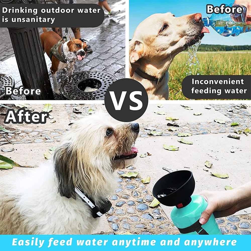 Portable Dog Water Bottle – 520ml Travel Dog Water Bottle with Foldable Bowl - image 3