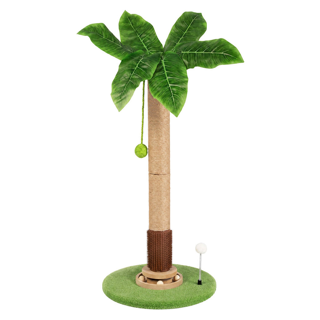 Cat Scratching Post 77cm Palm Tree Cat Scratcher Balls Sisal Green-2109794018702528512