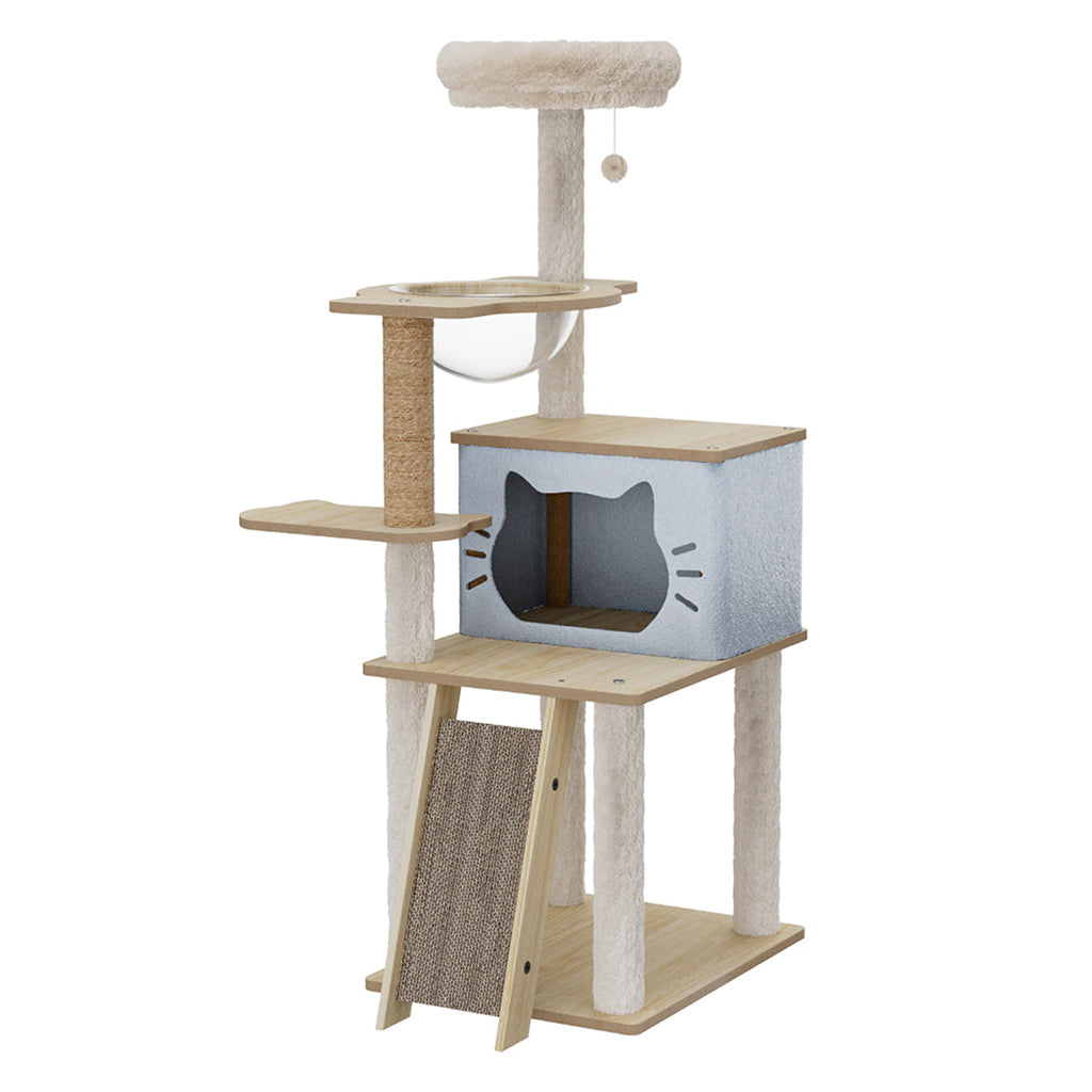 Cat Tree Tower Scratcher Wood Condo House 120cm-2006732707882733568