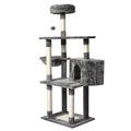 130cm Cat Tree Toy Scratching Post Grey-2102558622503538689