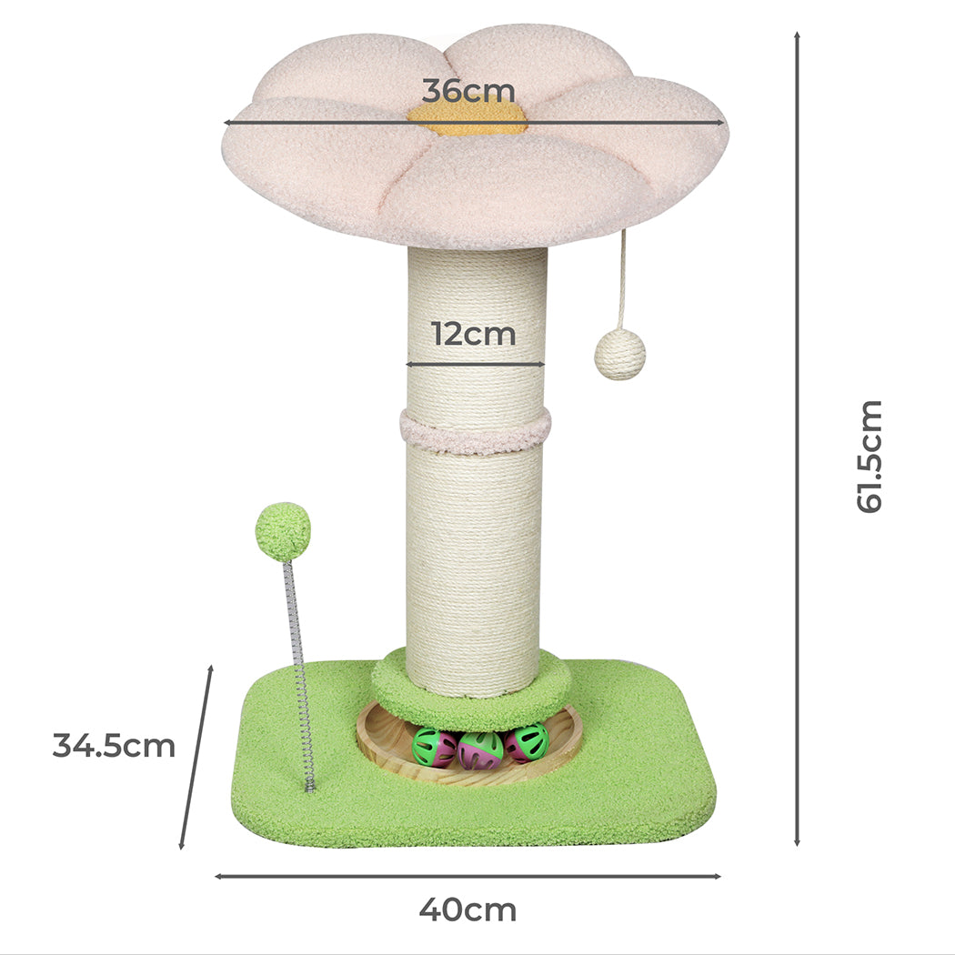 Cat Scratching Post Flower 61.5cm Cat Tree Tower-2102558640274804738
