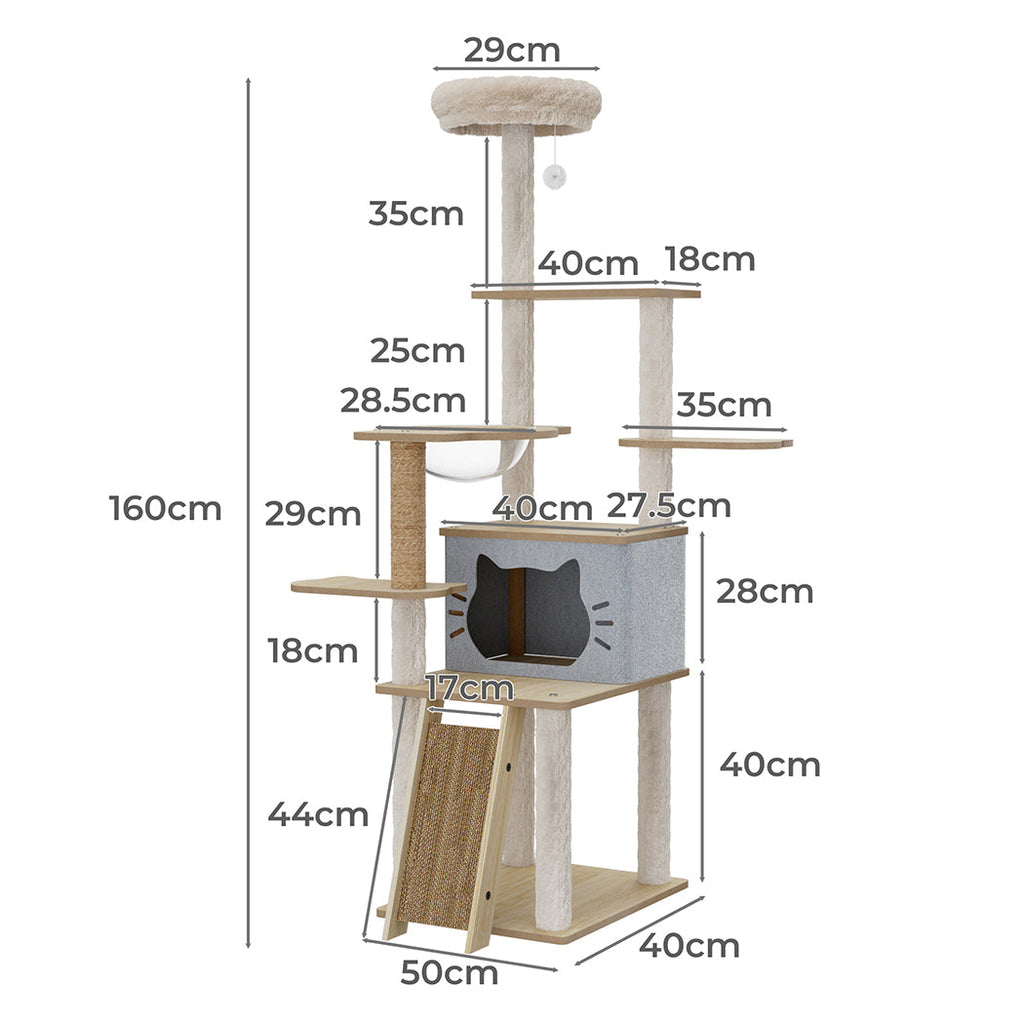 Cat Tree Tower Large Scratcher Condo House 160cm-2006732708063088642