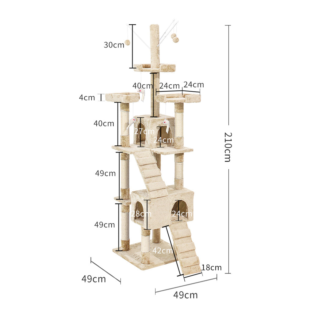 Cat Tree Scratching Post Scratcher Beige-2102558622092496898