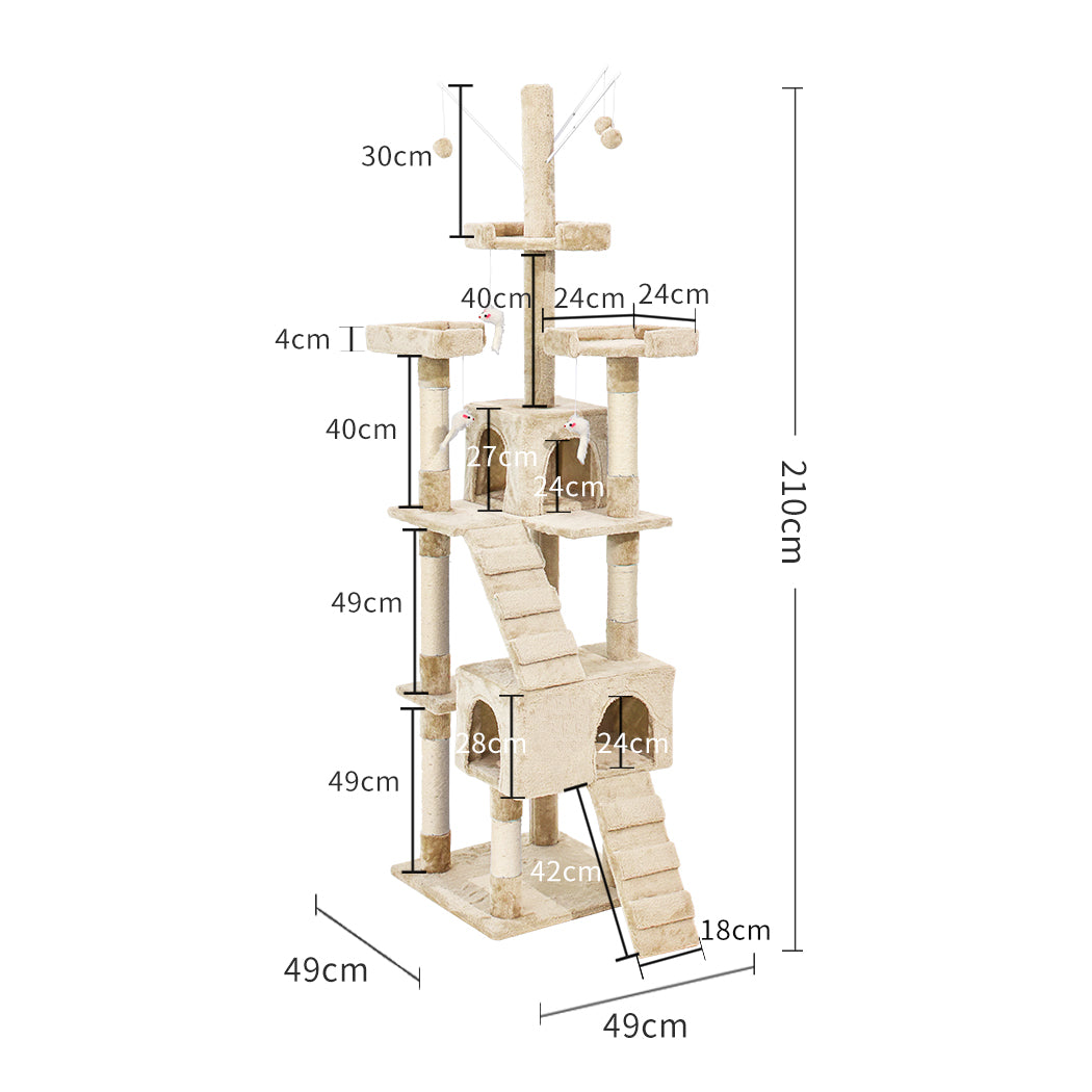 Cat Tree Scratching Post Scratcher Beige-2102558622092496898