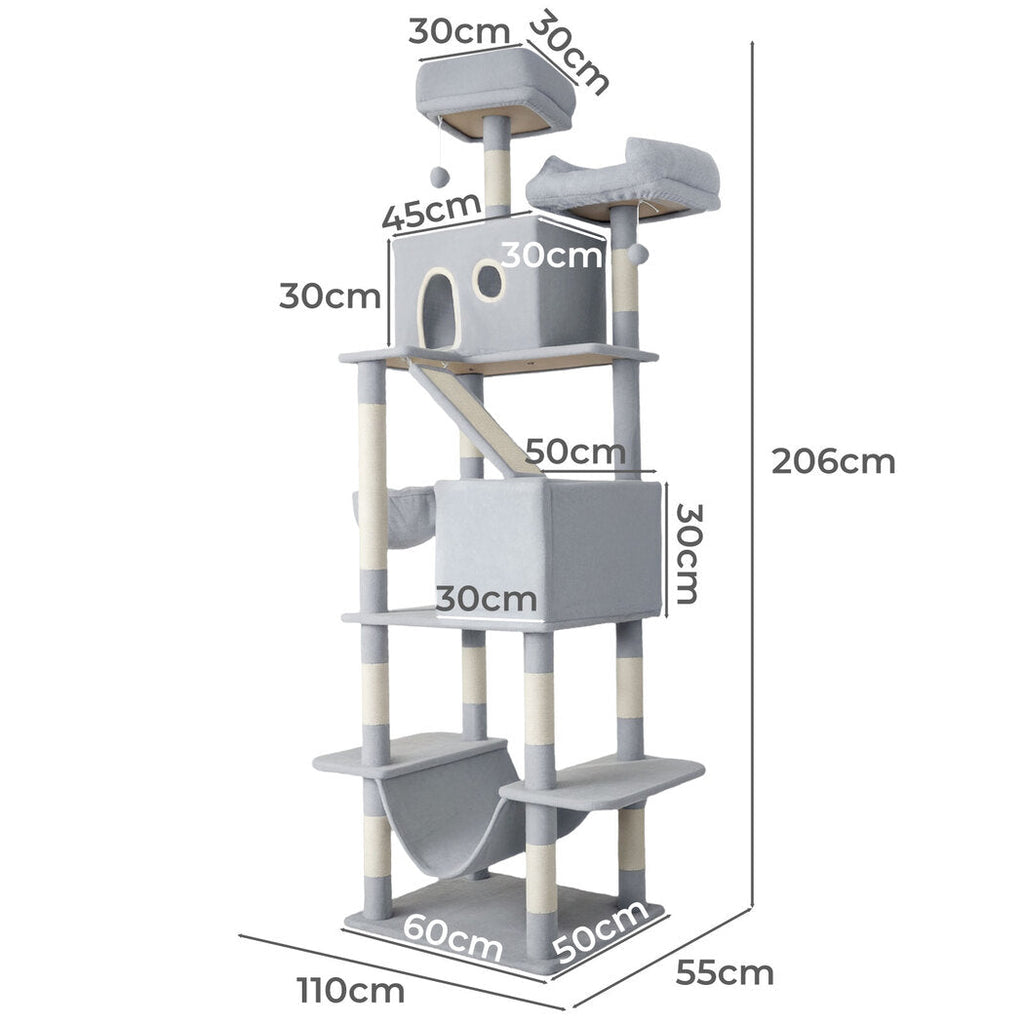 Cat Tree Scratching Post Scratcher 206cm Climbing-2102558704284078082