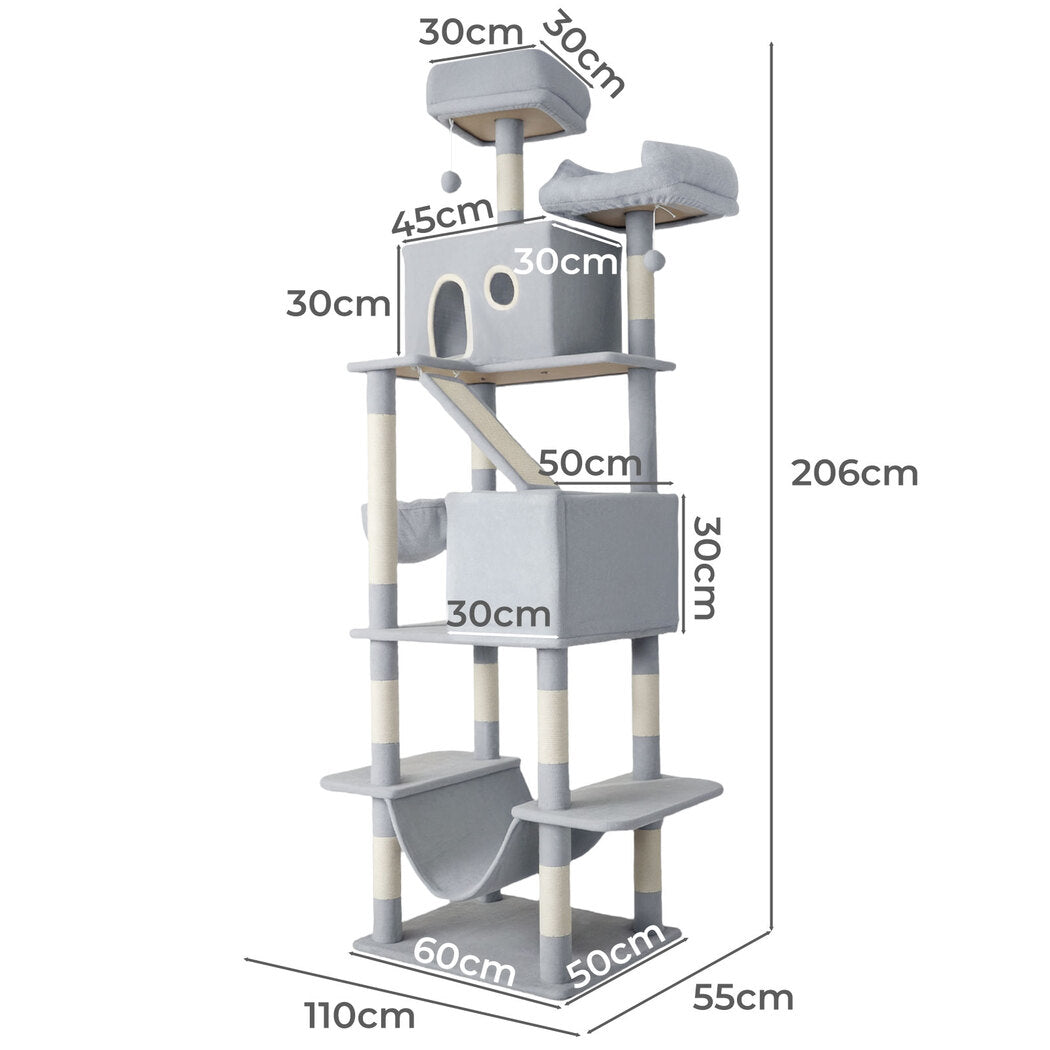 Cat Tree Scratching Post Scratcher 206cm Climbing-2102558704284078082