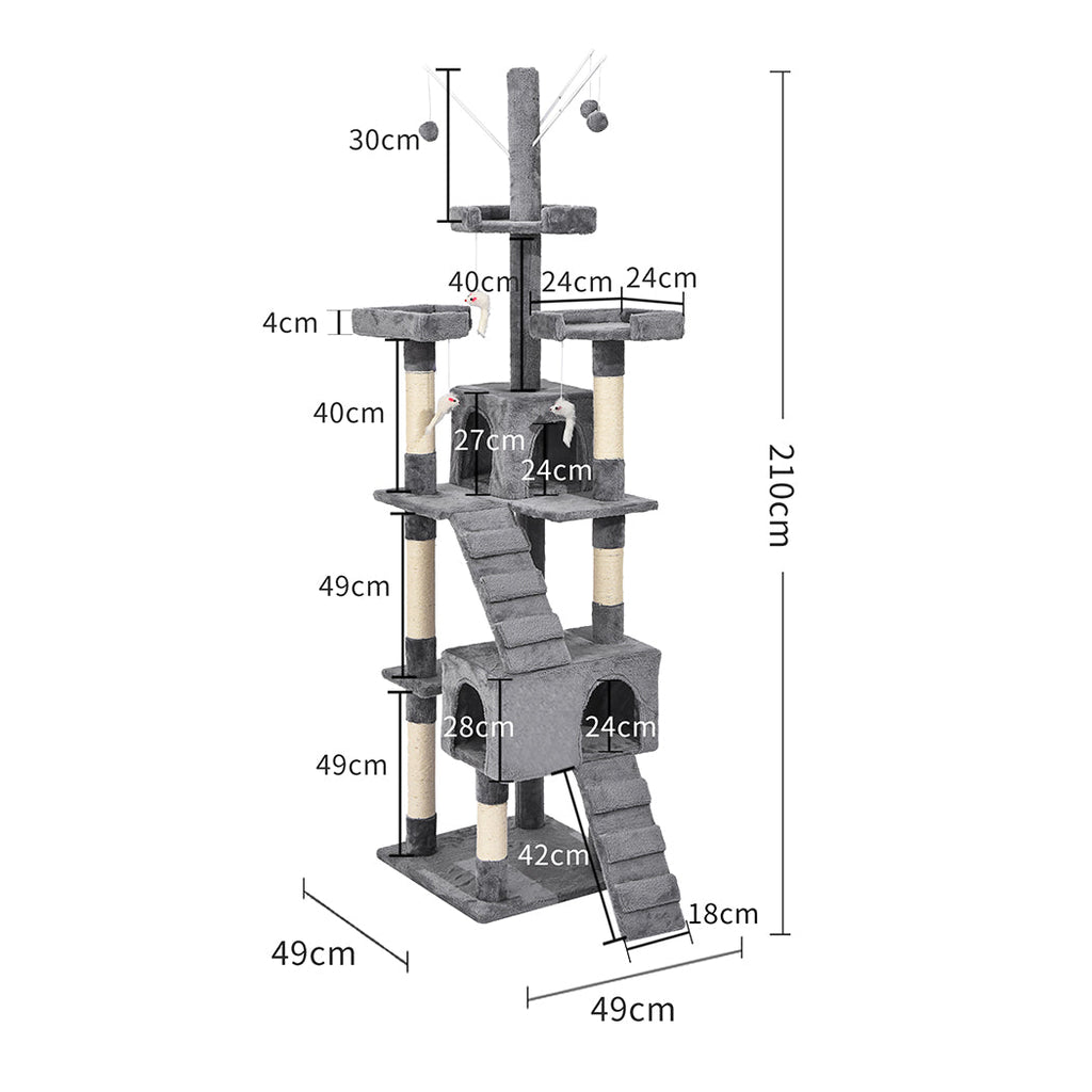 Cat Tree Scratching Post Scratcher Grey-2102558622293823490