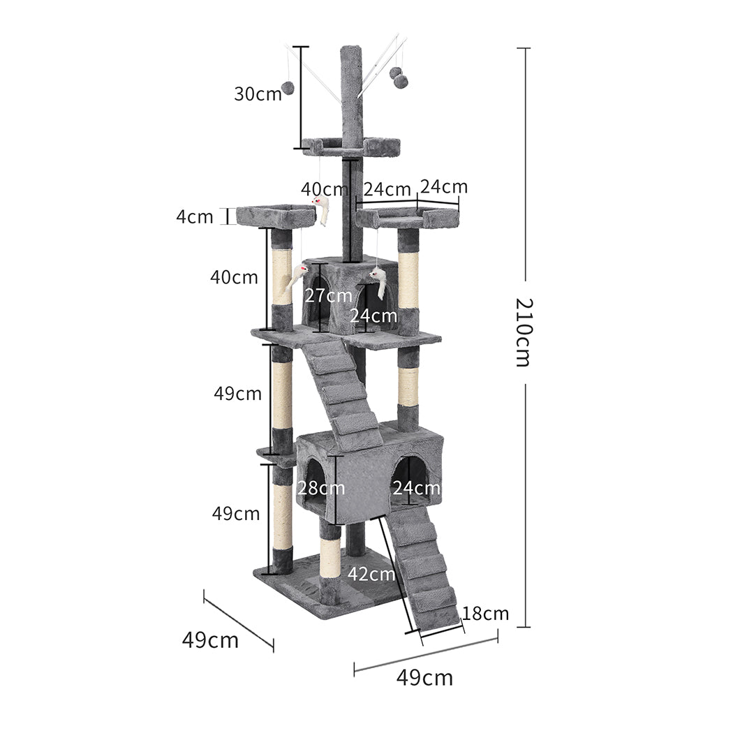 Cat Tree Scratching Post Scratcher Grey-2102558622293823490