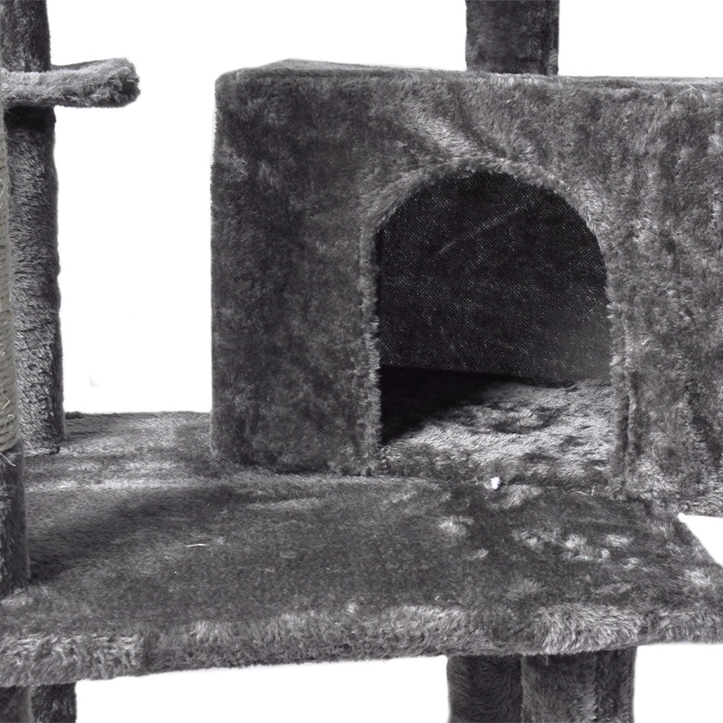 130cm Cat Tree Toy Scratching Post Grey-2102558622503538691
