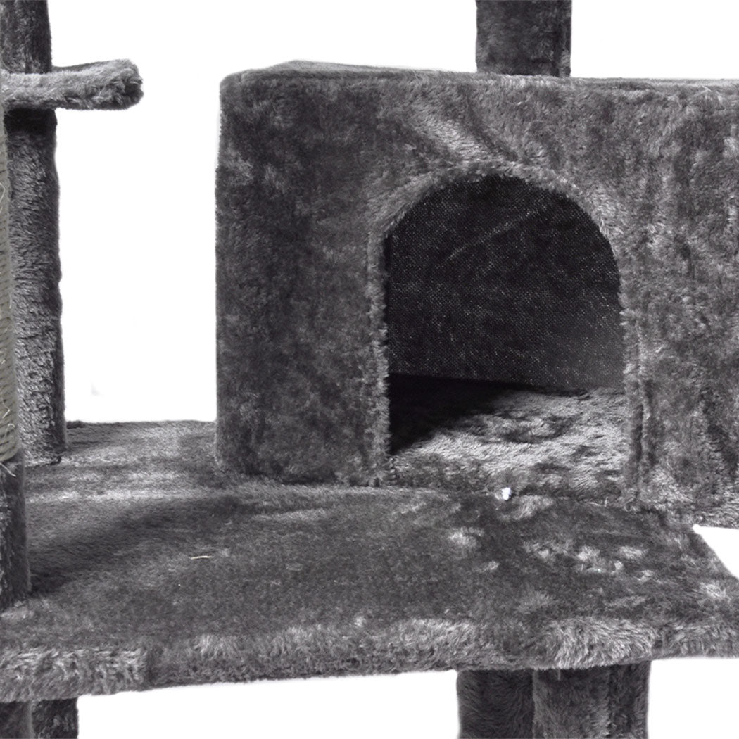 130cm Cat Tree Toy Scratching Post Grey-2102558622503538691
