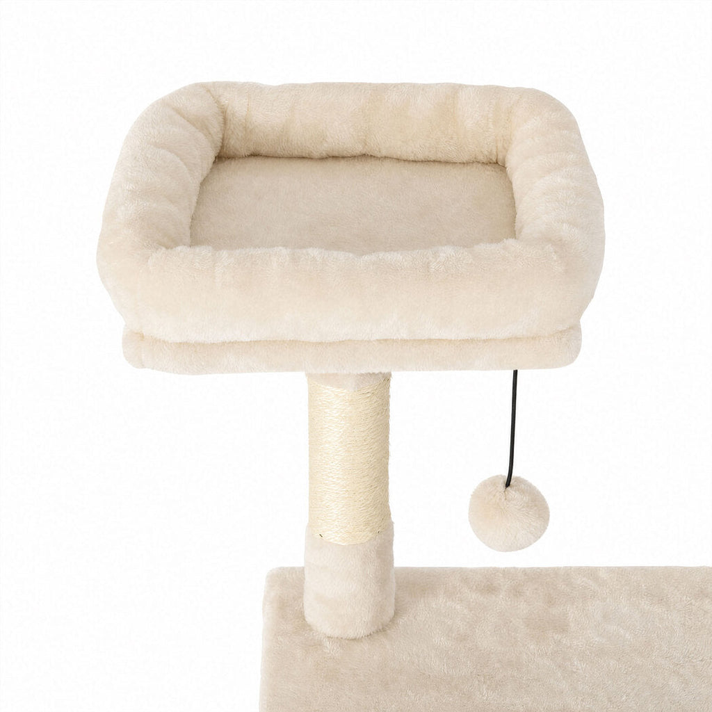 Cat Tree Cat Tower Multi-Level Cat Bed Cat Scratching Post 125cm Beige-2109794020665462787