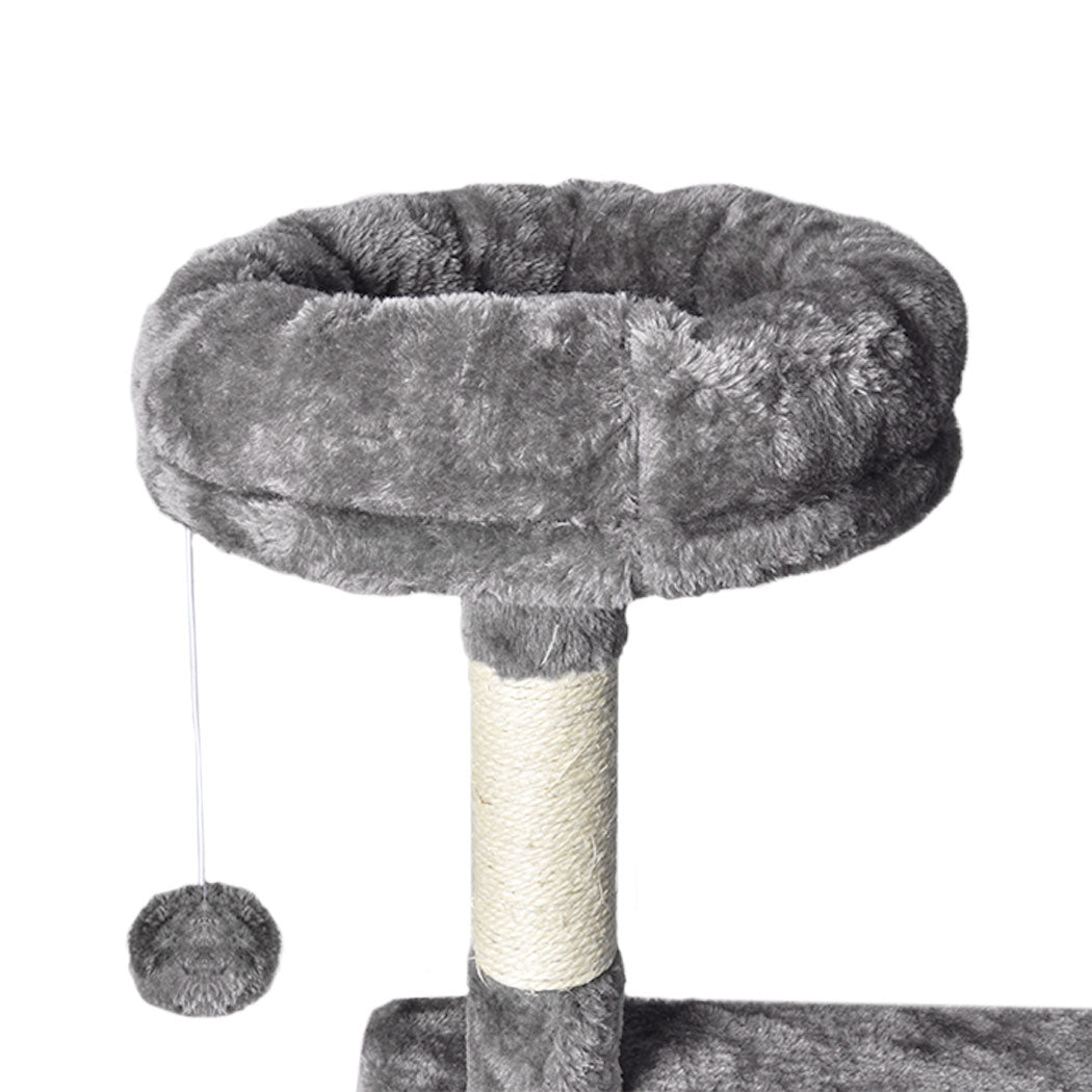 130cm Cat Tree Toy Scratching Post Grey-2102558622503538692