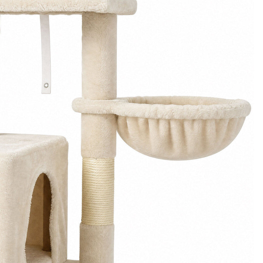 Cat Tree Cat Tower Multi-Level Cat Bed Cat Scratching Post 125cm Beige-2109794020665462788