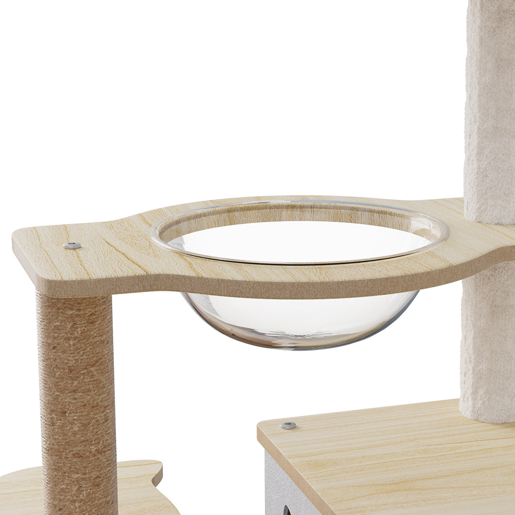Cat Tree Tower Scratcher Wood Condo House 120cm-2006732707882733573