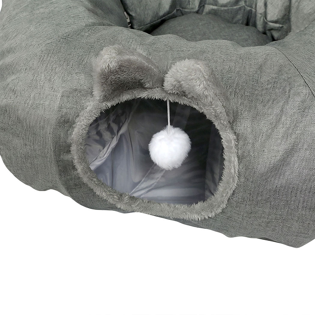 Large Cat Tunnel Bed Multi-Functional Toy Interactive Pet Playhouse Indoor-2102558121053523973