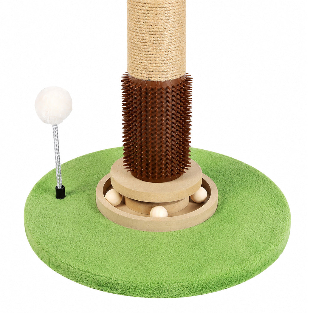 Cat Scratching Post 77cm Palm Tree Cat Scratcher Balls Sisal Green-2109794018702528517